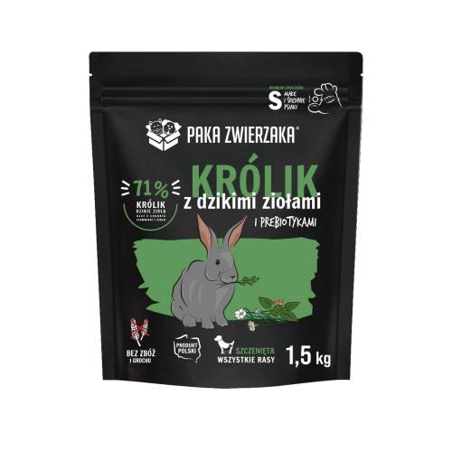PAKA ZWIERZAKA Karma sucha SH Królik i dzikie zioła PUPPY 1,5kg