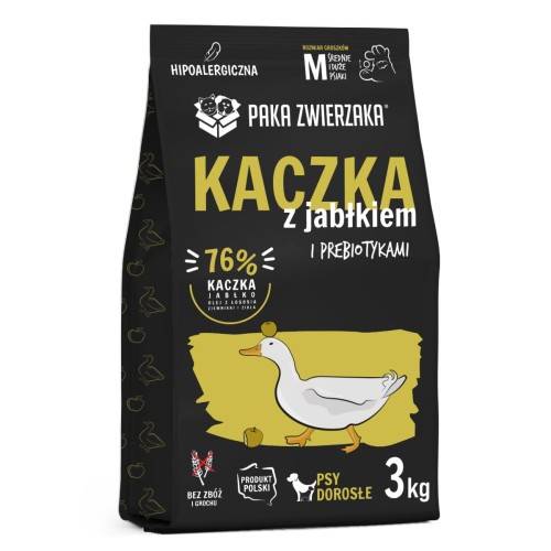 PAKA ZWIERZAKA KARMA SUCHA KACZKA Z JABŁKIEM "M" 3KG