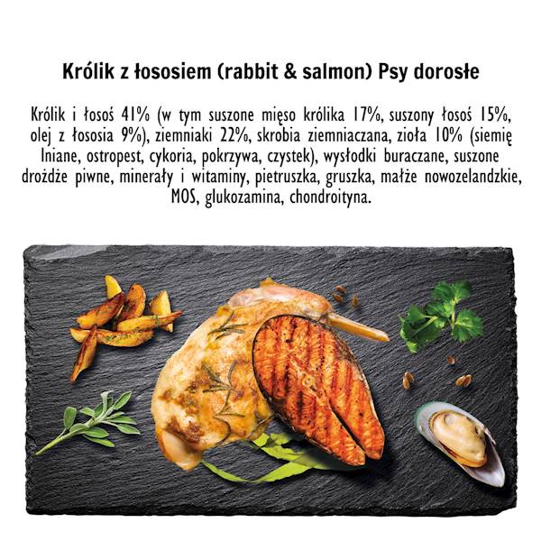 PAKA ZWIERZAKA KARMA SUCHA KRÓLIK Z ŁOSOSIEM "M" 3KG