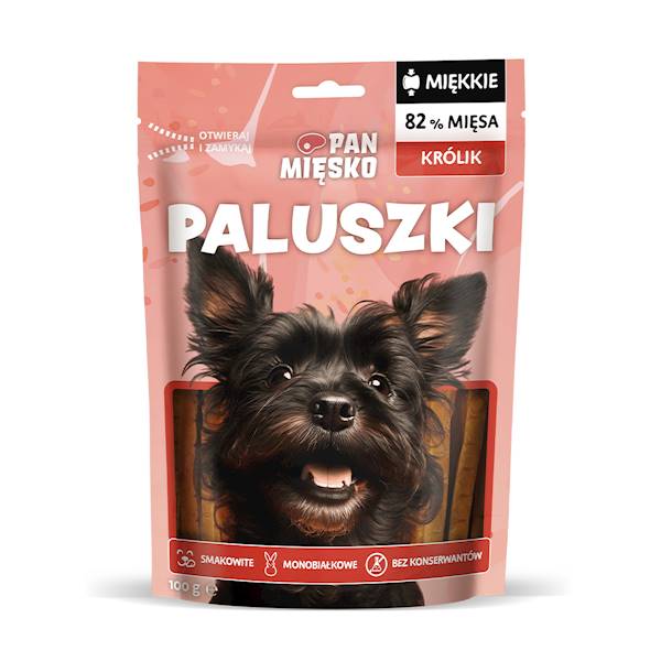 PAN MIĘSKO PALUSZKI KRÓLIK DLA PSA 100G