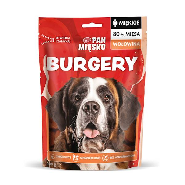 PAN MIĘSKO BURGERY WOŁOWINA DLA PSA 100G