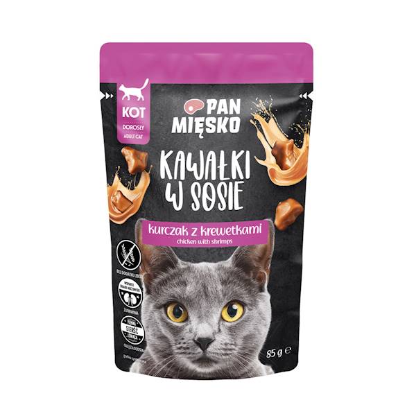 PAN MIĘSKO KOT KURCZAK KREWETKA 85G