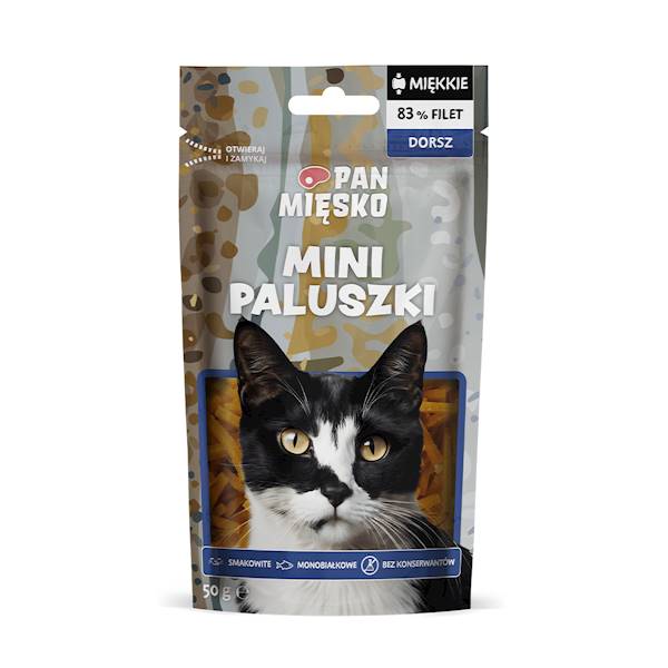 PAN MIĘSKO MINI PALUSZKI DORSZ 50G