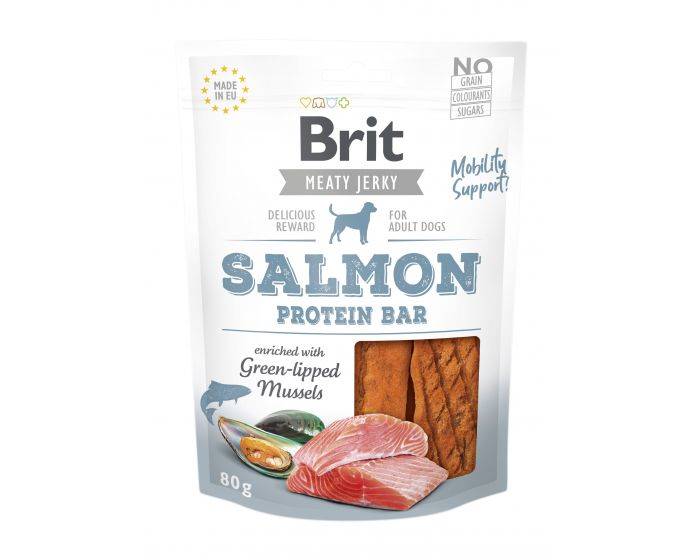 BRIT JERKY SALMON PROTEIN BAR 80G