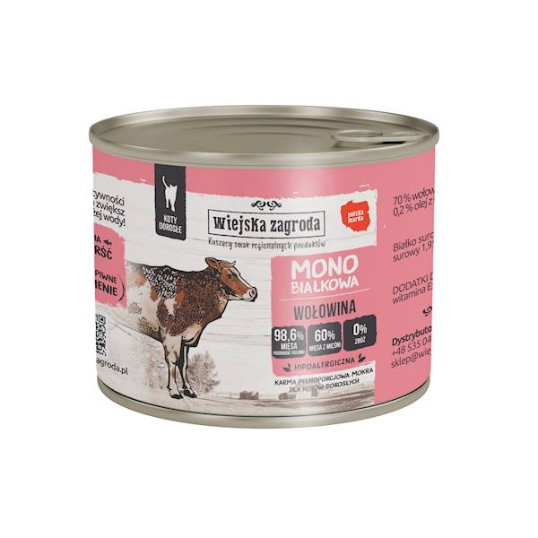 WIEJSKA ZAGRODA KOT MONO WOŁOWINA 200G