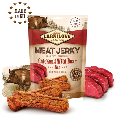 CARNILOVE JERKY CHICKEN & WILD BOAR BAR 100G