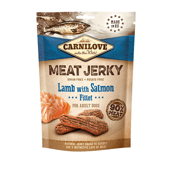 CARNILOVE JERKY LAMB WITH SALMON FILLET 100G