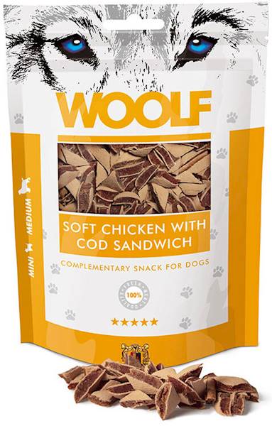 WOOLF SOFT CHICKEN WITH COD SANDWICH 100G