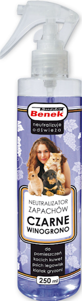 BENEK NEUTRALIZATOR ZAPACHÓW CZARNE WINOGRONA SPRAY 250M