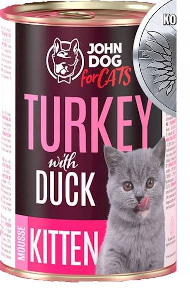 JOHN DOG CAT MUS DLA KOCIĄT INDYK KACZKA 400G