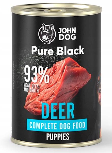 JOHN DOG PURE BLACK JELEŃ DLA SZCZENIĄT 400G