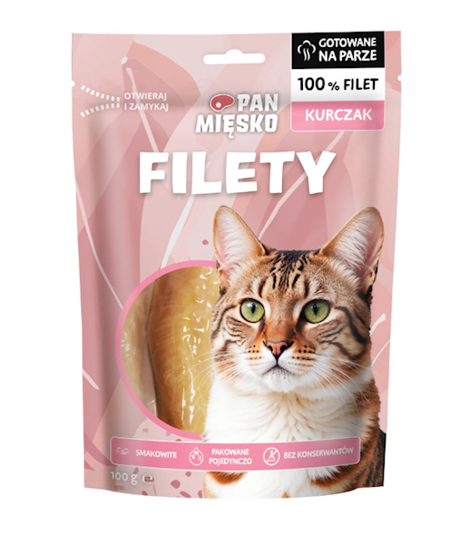 PAN MIĘSKO FILETY KURCZAK 100G DLA KOTA