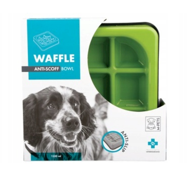 Miska spowaln. jedzenie WAFFLE zielona