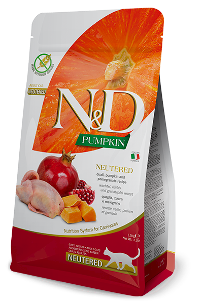 N&D CAT PUMPKIN QUAIL&POMEGRANATE ADULT NEUTERED KG 1,5