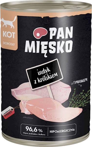 PAN MIĘSKO 400G INDYK KRÓLIK ADULT