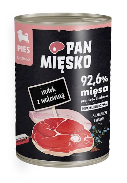 PAN MIĘSKO 400G INDYK WOŁOWINA SZCZENIAK