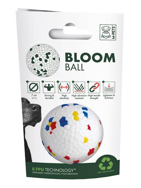 M PETS PIŁKA BLOOM 7CM MULTICOLOR