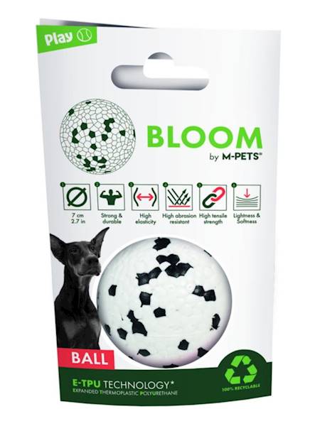 M PETS BLOOM PIŁKA 7CM CZAR/BIAŁ