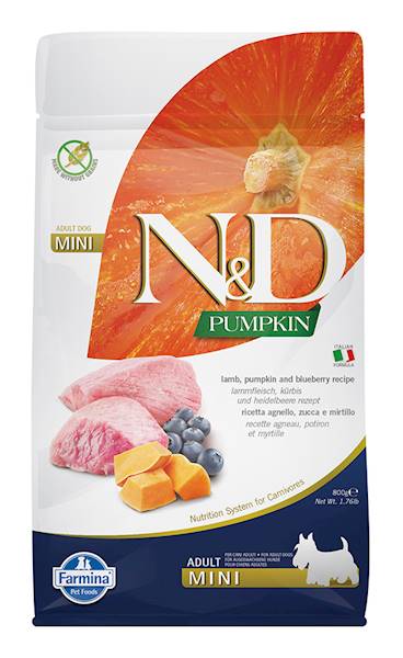 N&D DOG PUMPKIN LAMB & BLUEBERRY ADULT MINI 800 G