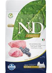 N&D PRIME DOG LAMB AND BLUEBERRY ADULT MINI 800G