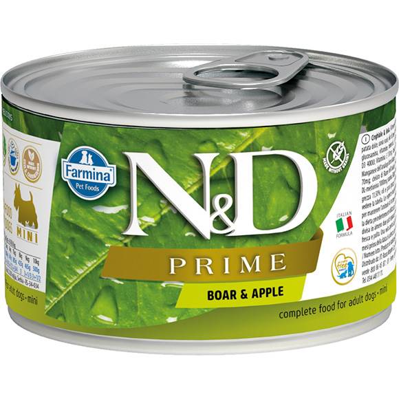 N&D DOG PRIME BOAR & APPLE MINI 140G
