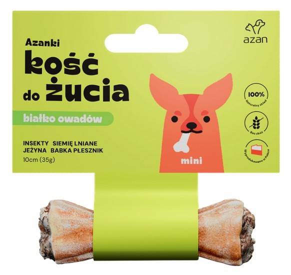 AZANKI KOSC Z INSEKTAMI I SIEMIENIEM LNIANYM MINI 10CM