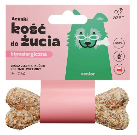 AZANKI SENIOR KOŚĆ ZE SKÓRĄ JELENIA I KRÓLIKIEM