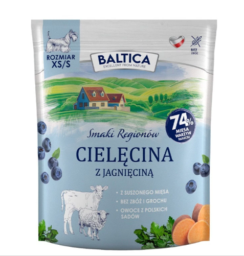 BALTICA CIELĘCINA Z JAGNIĘCINĄ XS/S 1KG PIES 