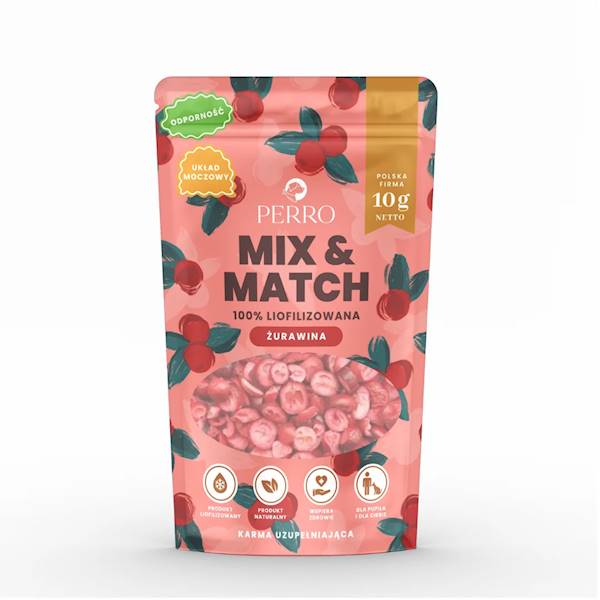 PERRO MIX & MATCH ŻURAWINA PRZYSMAKI LIOFILIZOWANE 10G