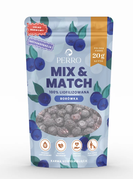 PERRO MIX & MATCH BORÓWKA AMERYKAŃSKA PRZYSMAKI LIOFILIZOWANE 20G