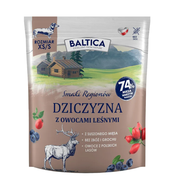 BALTICA DZICZYZNA Z OWOCAMI LEŚNYMI XS/S ADULT 1KG