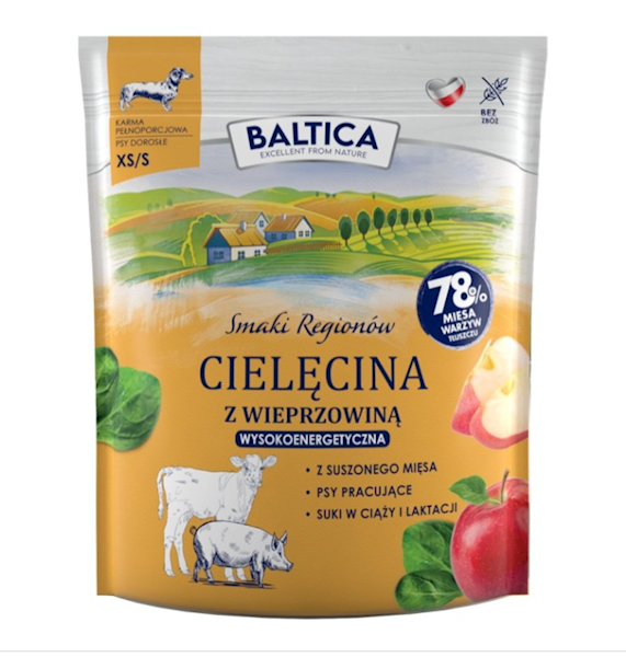 BALTICA CIELĘCINA Z WIEPRZOWINĄ XS/S ADULT 1KG