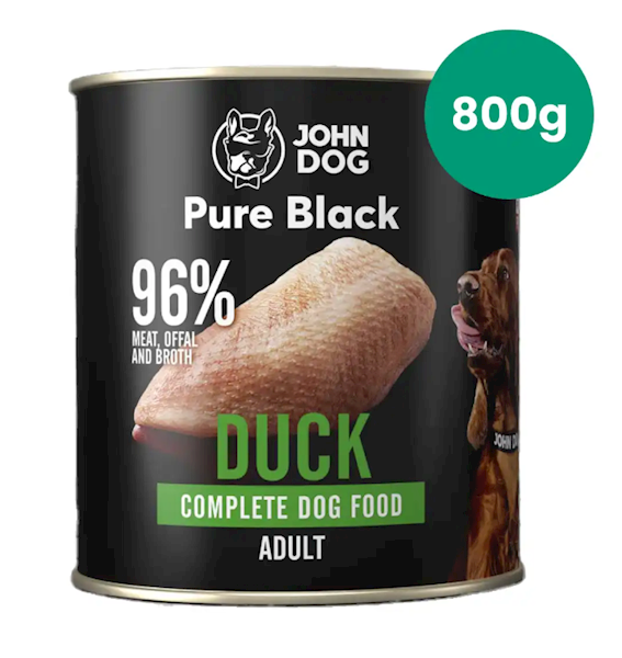 JOHN DOG PURE BLACK KACZKA 800 ADULT