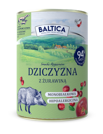 BALTICA DZICZYZNA Z ŻURAWINĄ MONOBIAŁKOWA 400G