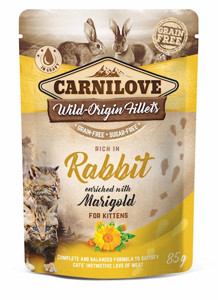 CARNILOVE KOT SASZETKA KRÓLIK I NAGIETEK DLA KOCIĄT 85G