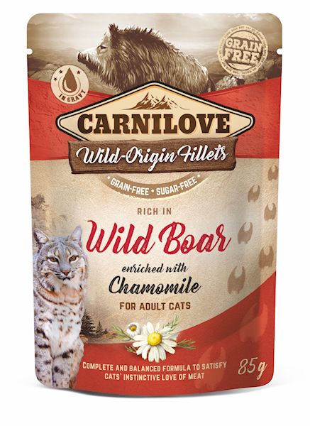 CARNILOVE KOT SASZETKA DZIK I RUMIANEK 85G
