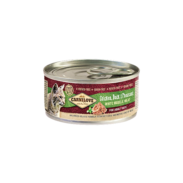 CARNILOVE KOT PUSZKA KURCZAK KACZKA I BAŻANT 100G