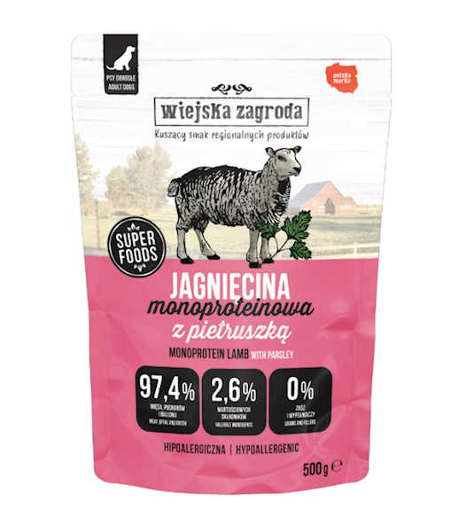 WIEJSKA ZAGRODA PIES MONO JAGNIĘCINA 500G