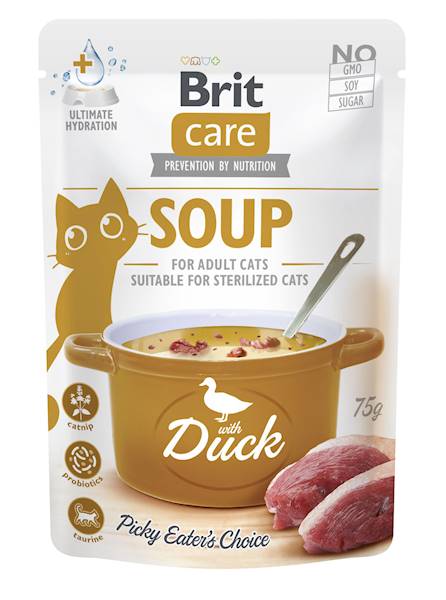 BRIT CARE CAT SOUP WITH DUCK 75G