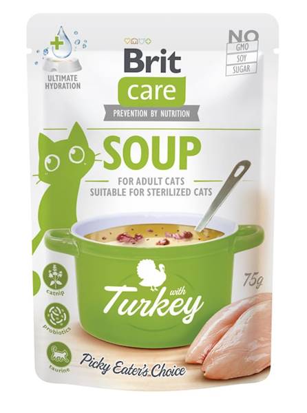 BRIT CARE CAT SOUP WITH TURKEY 75G
