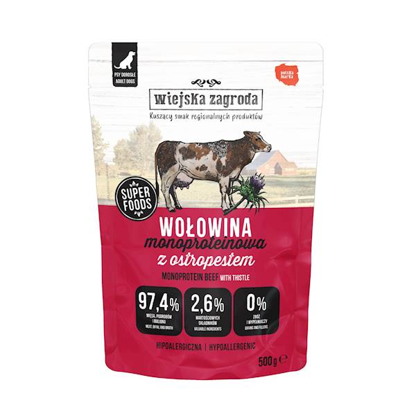 WIEJSKA ZAGRODA PIES MONO WOŁOWINA 500G