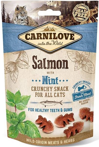 CARNILOVE CAT CRUNCHY SNACK SALMON MINT 50G