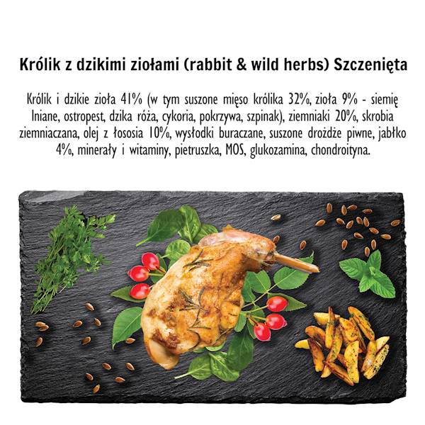 PAKA ZWIERZAKA PUPPY KRÓLIK Z DZIKIMI ZIOŁAMI 3KG