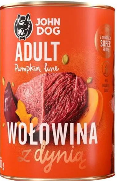 JOHN DOG PUMPKIN WOŁOWINA Z DYNIĄ 400G