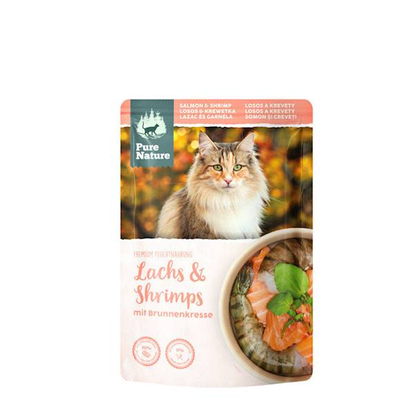 PURE NATURE ŁOSOŚ KREWETKI 85G 