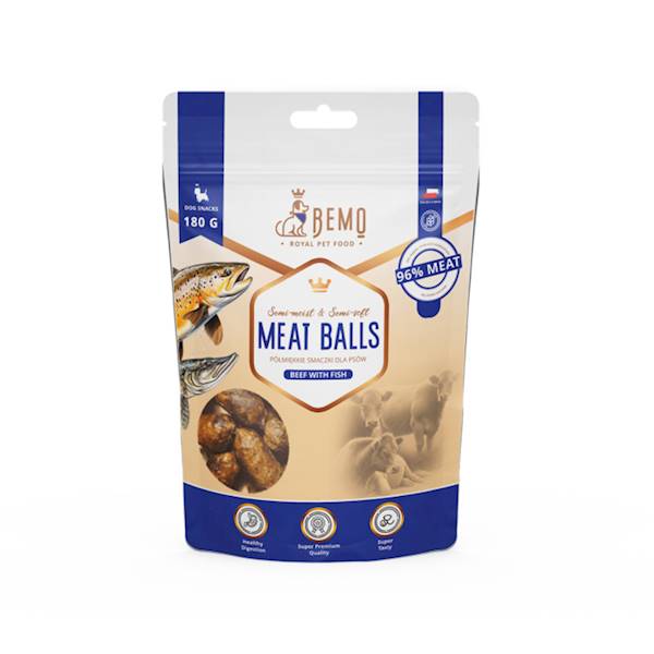 BEMO MEAT BALLS WOŁOWINA Z ŁOSOSIEM 180G