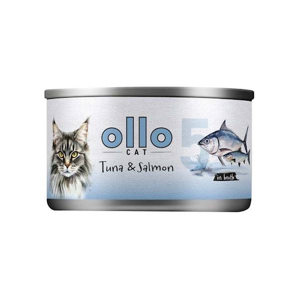 OLLO NR.5 TUŃCZYK ŁOSOŚ DLA KOTA 70G