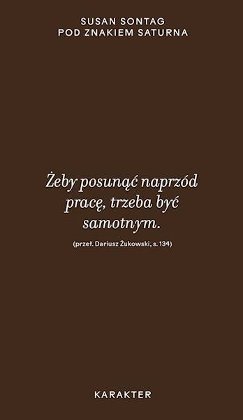 Pod znakiem saturna Susan Sontag