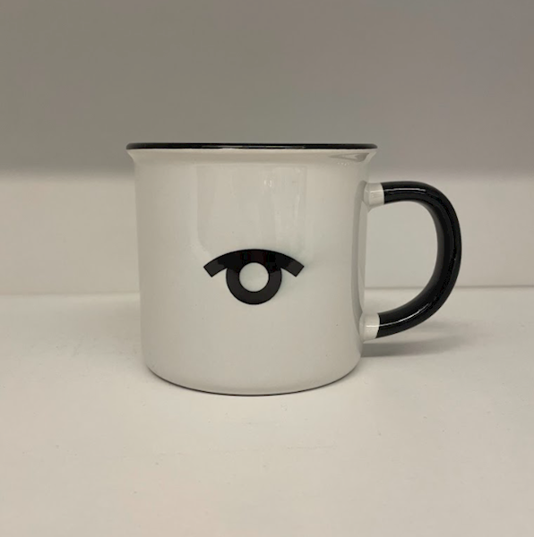 KUBEK CERAMICZNY BIAŁY LOGO MUFO