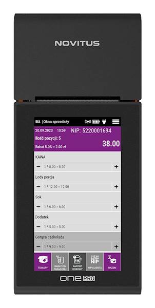 Kasa fiskalna NOVITUS ONE PRO czarny